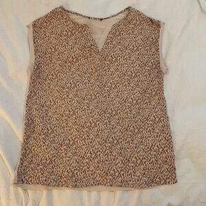 Sleeveless Patterned Top - Brown